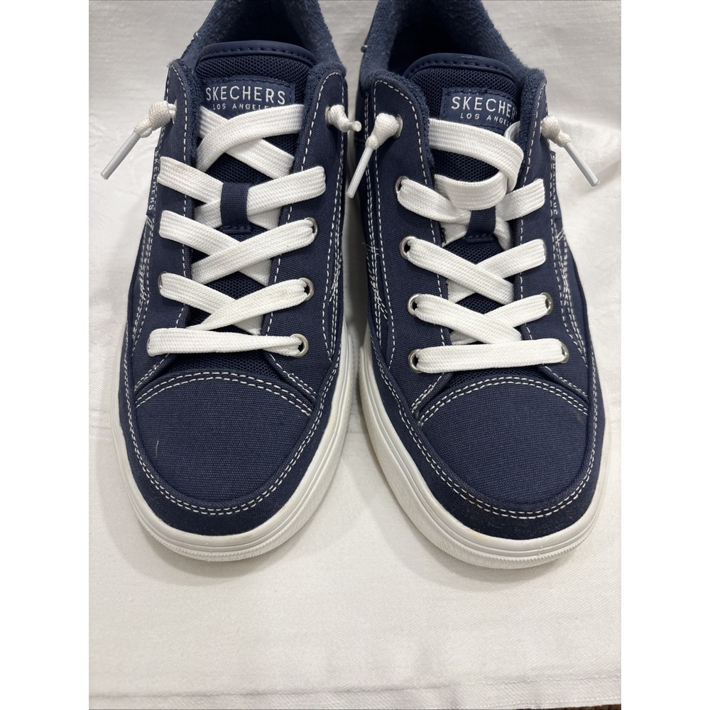 Skechers Arch Fit Women's Arcade Navy Blue Canvas Sneakers SZ 8 US Comfort Shoes - Picture 6 of 9